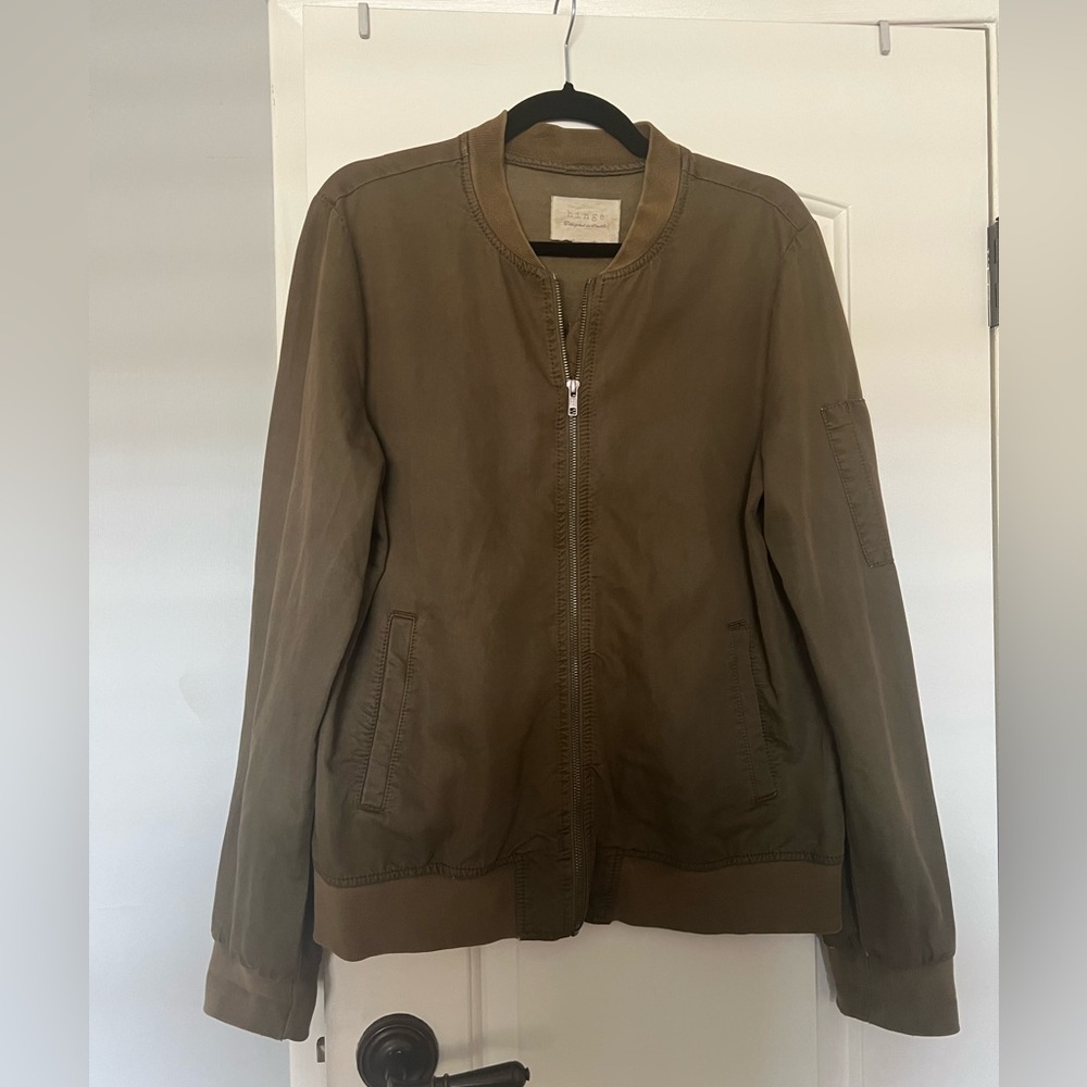 Hinge Army Green Lightweight Bomber Jacket